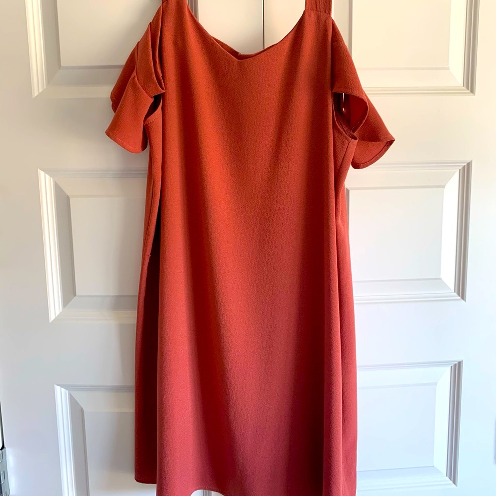 Coral Off the Shoulder Dress